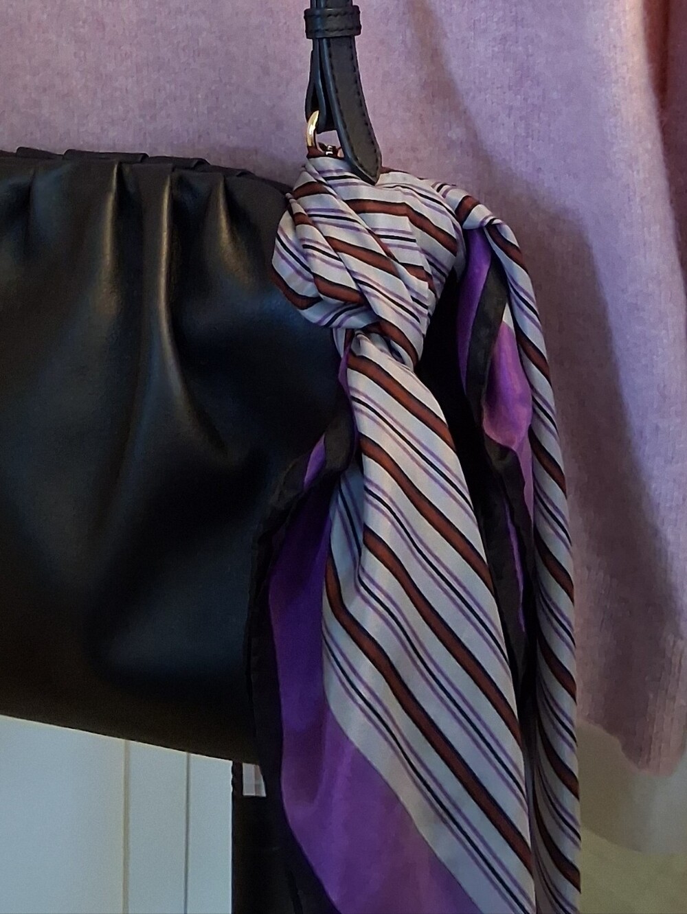 ECHO Pink Striped Silk Scarf